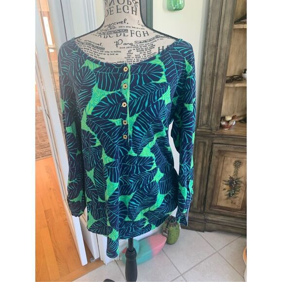 LILLY PULITZER 100% PIMA COTTON Under The Palms Porter Shirt - Picture 1 of 10